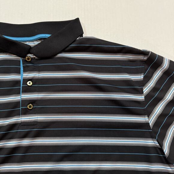Reebok Men’s 2XL Polo Short Sleeve Performance Wicking Striped Golf Shirt - Picture 1 of 9